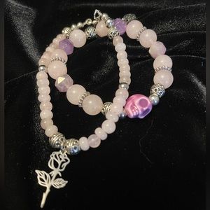 Handmade Gemstone Bracelet & Anklet Set